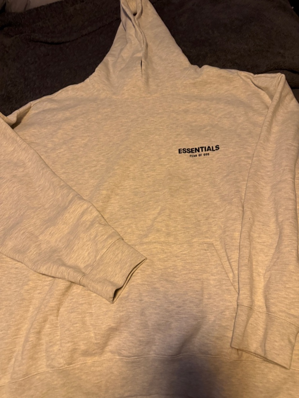 Essentials Men’s Crewneck Hoodie in Light Gray